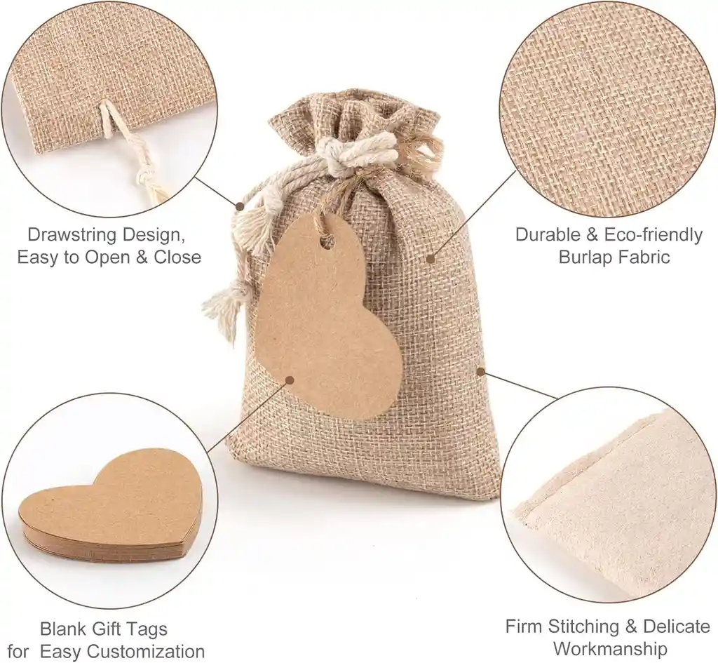 Bolsas En Yute 12 Unidades Para Joyas Recordatorios Navidad