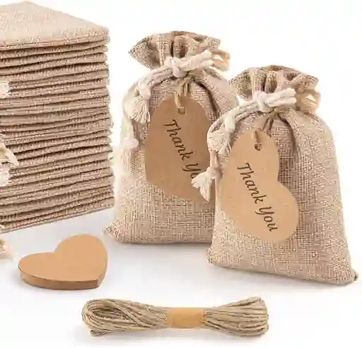 Bolsas En Yute 12 Unidades Para Joyas Recordatorios Navidad