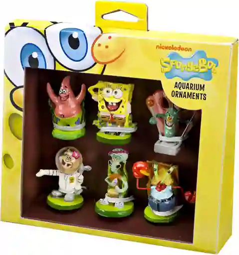 Figuras De Acuario Bob Sponja Oficial Nickelodeon Accesorios Peceras