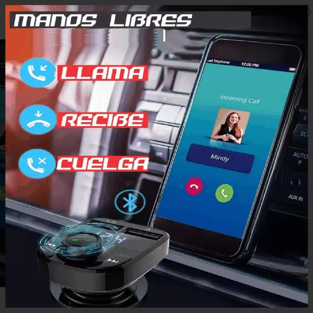 Transmisor Radio Fm Bluetooth Mp3 Usb Tf Wam Cargador Auto