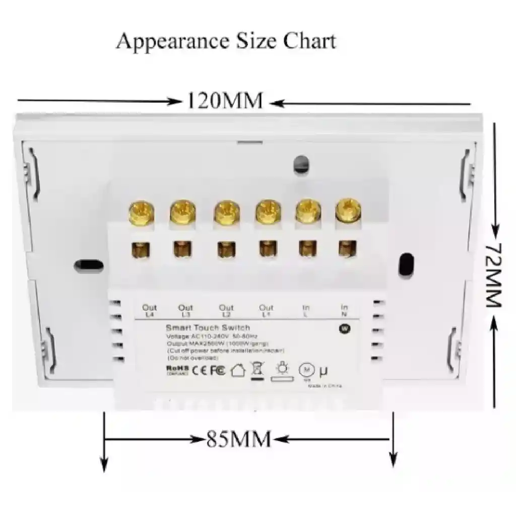 Switch Interruptor Wifi Y Rf Sin Neutro 1 Tactil Google Home