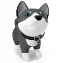 Juguete Muñeco Alcancia Perro Husky Lobo Gris Reutilizable Plastico