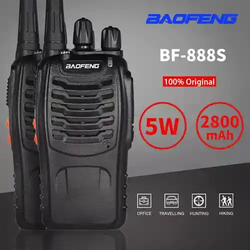 Par De Radios De Comunicación Mas Audífonos Baofeng Bf-888s