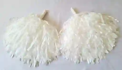 Pompones Plasticos Para Porras Blanco