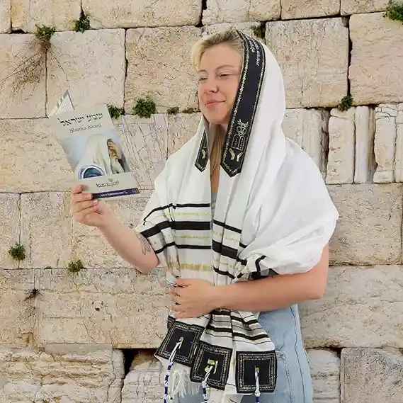 Tallit Mesiánico Hecho En Israel Xl Manto Judio Nombre Hashem 4 Esquinas Unisex Kosher