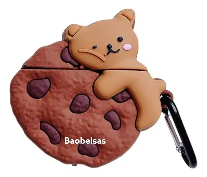 Estuche De Silicona Para Apple Airpods 3 - Diseño De Oso Con Galleta