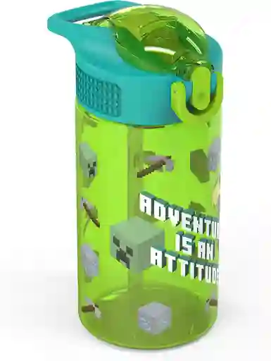 Botellas Para Niños Con Tapón De Plástico Duradero Anti Derrame Para Viajes 16oz De Minecraft