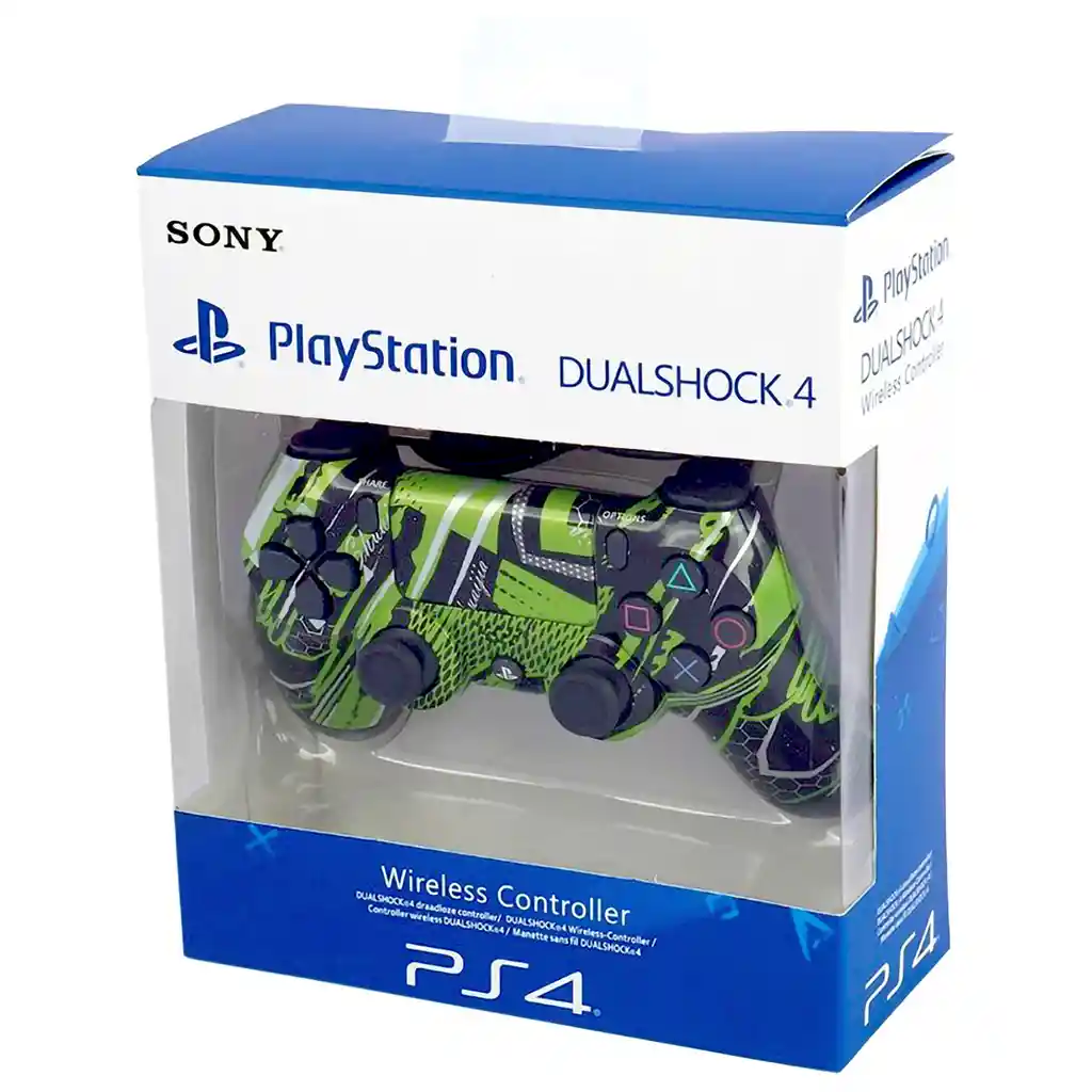 Control Aaa Ps4 Con Dualshock 4 Jr Verde Abstracto