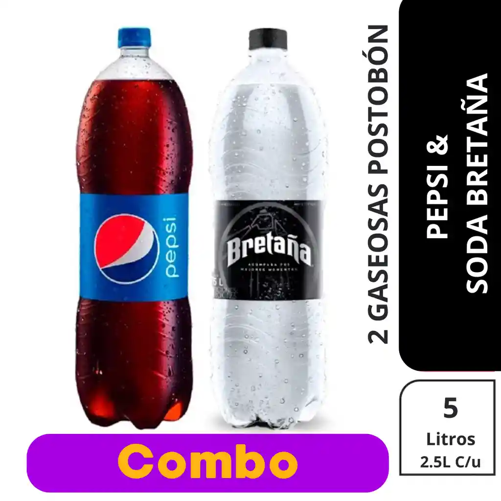 Duo Postobón 2.5 Litros - Pepsi Y Soda Bretaña