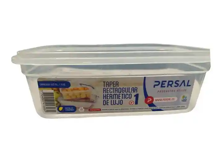 Recipiente Refractaria 325ml Hermetico Rectangular Persal Plastico