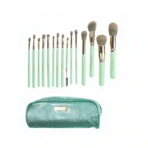 Kit De Brochas Para Ojos Y Rostro Montoc - Green Edition