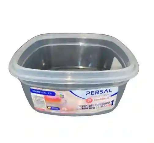 Recipiente Tupper Cuadrado 325ml Plástico Hermético Persal 9cmx9cm