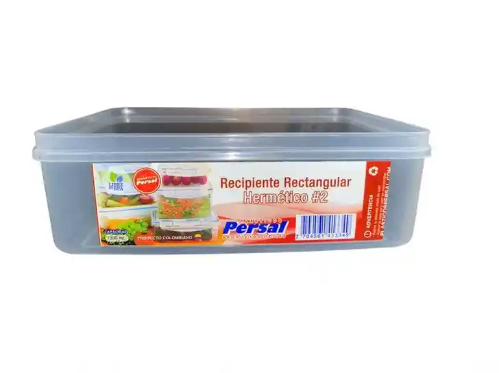 Recipiente Tupper Rectangular Plástico 1300 Ml Hermético Persal #2