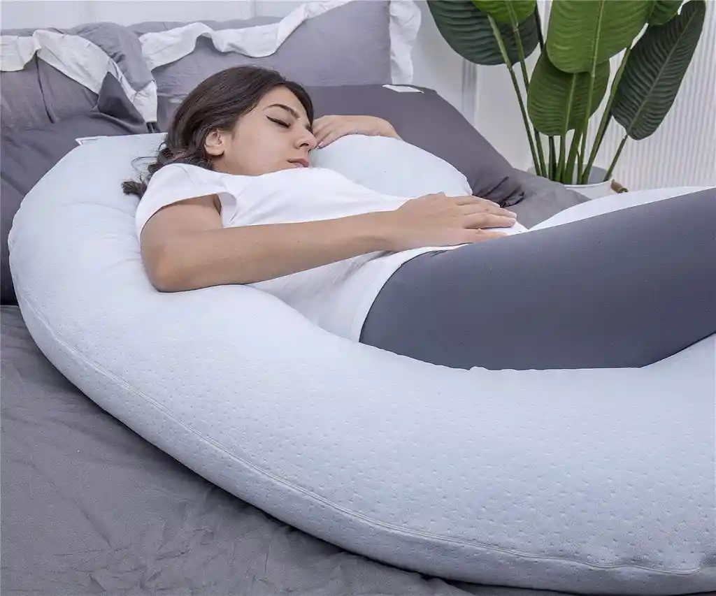 Almohada Cojin Embarazo Lactancia Tela Premium Forro Interno Gris