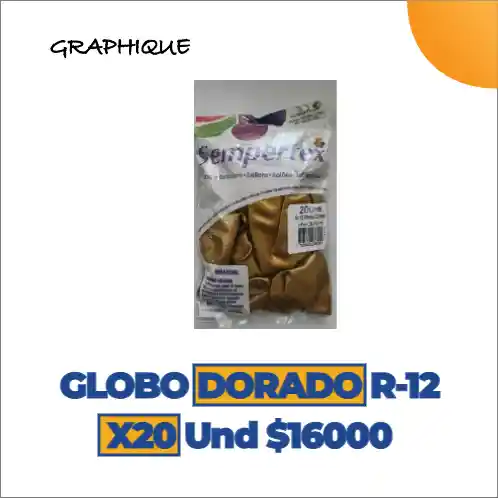 Globo Dorado R-12 X 20 Unidades