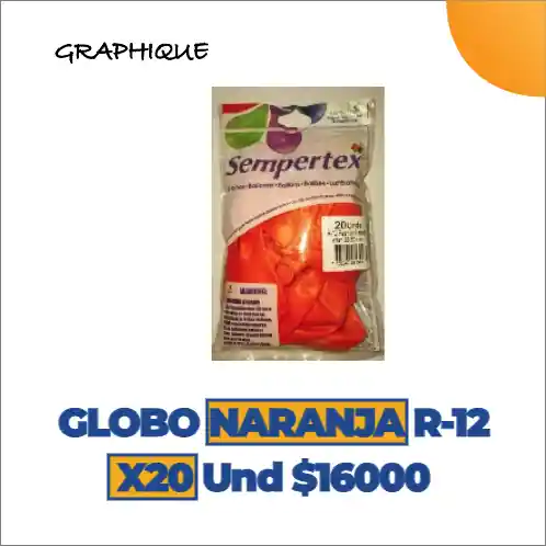 Globo Naranja R-12 X 20 Unidades