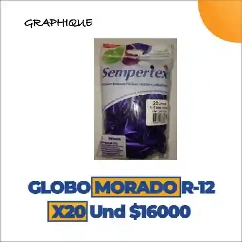 Globo Morado R-12 X 20 Unidades