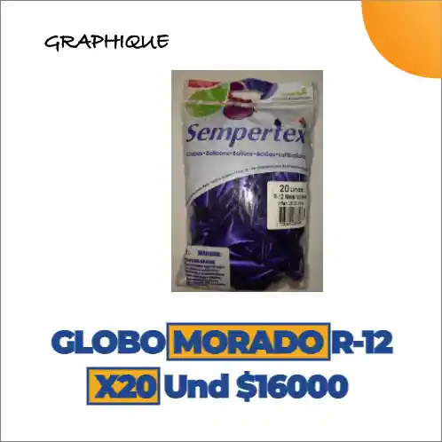 Globo Morado R-12 X 20 Unidades