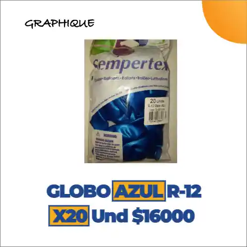 Globo Azul R-12 X 20 Unidades