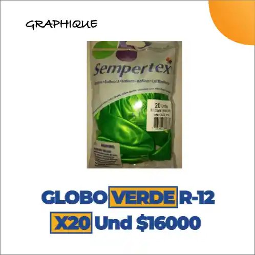 Globo Verde R-12 X 20 Unidades