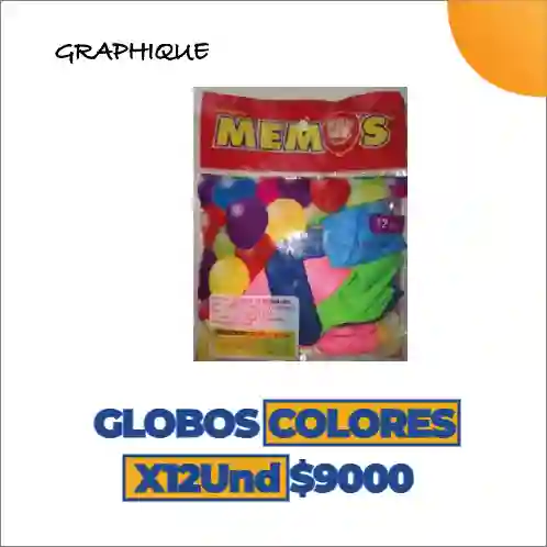 Globos Colores X 12 Unidades