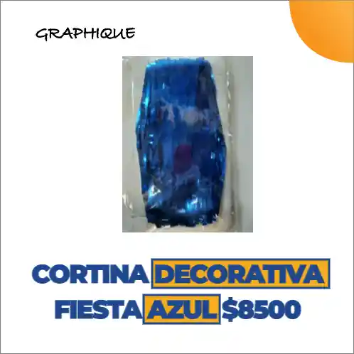 Cortina Decorativa Fiesta Color Azul