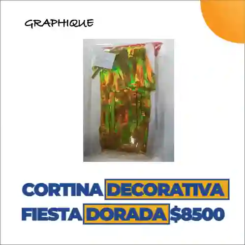 Cortina Decorativa Fiesta Color Dorado