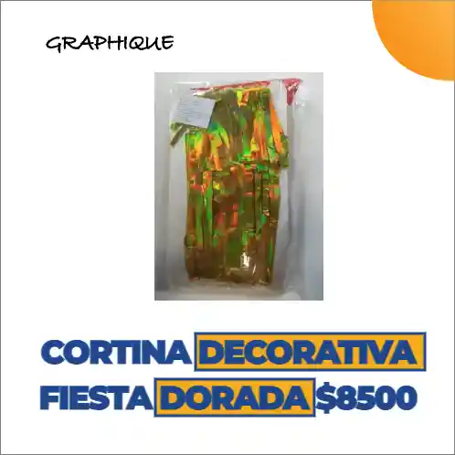 Cortina Decorativa Fiesta Color Dorado