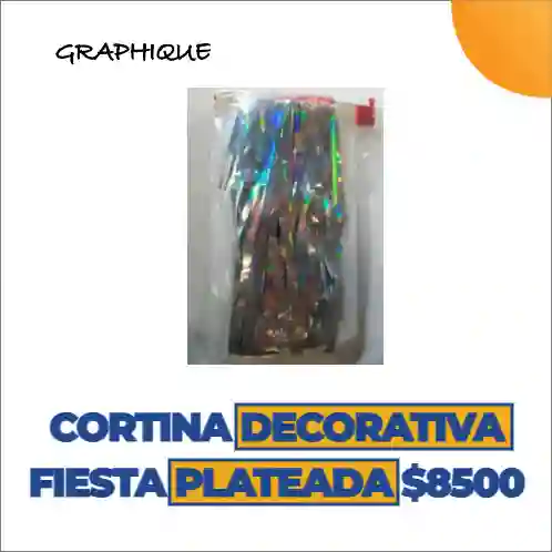 Cortina Decorativa Fiesta Color Plateado