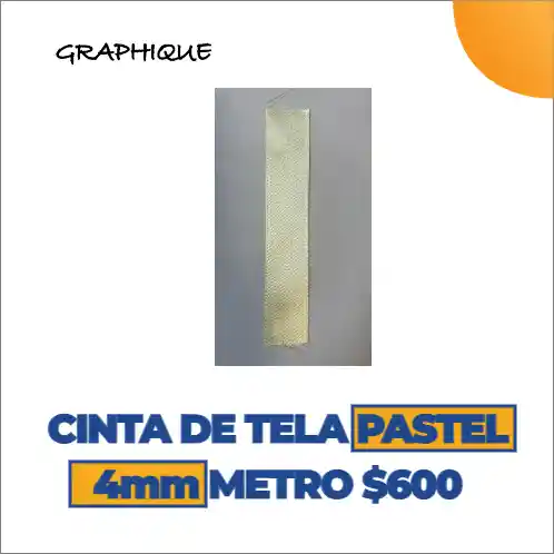 Cinta De Tela Razo O Ilusión Amarillo Pastel De 4 Mm Metro