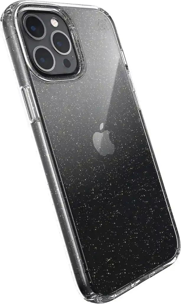 Funda Speck Presidio Para Apple Iphone 12 Pro Max Transparente Con Brillantina Dorada