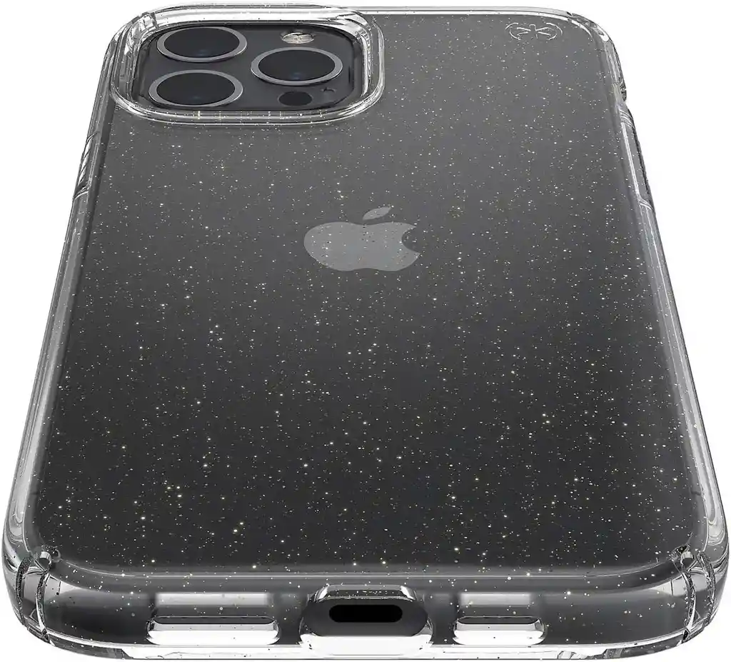 Funda Speck Presidio Para Apple Iphone 12 Pro Max Transparente Con Brillantina Dorada