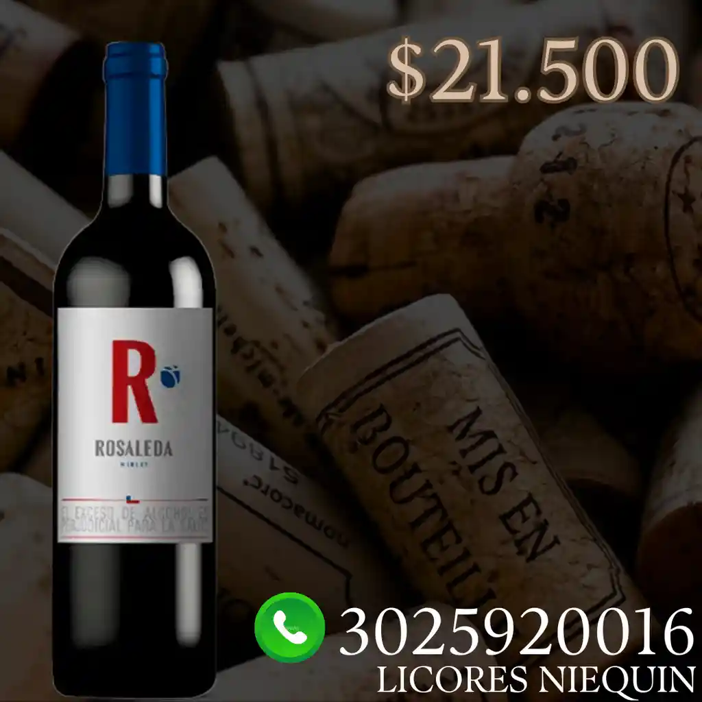 Vino Tinto Rosaleda Merlot Por Botella