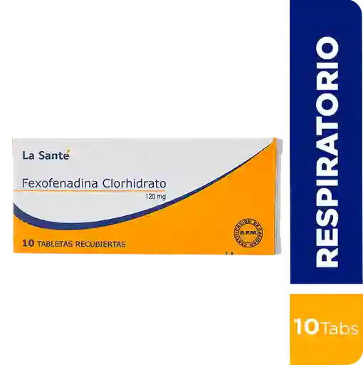 Fexonfenadina 120mg Lasante Caja X 10 Pastillas