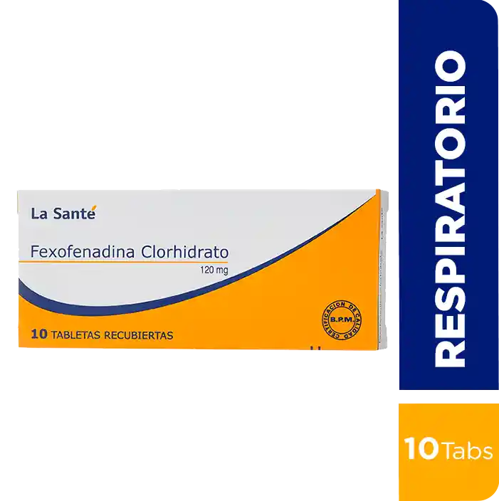 Fexonfenadina 120mg Lasante Caja X 10 Pastillas