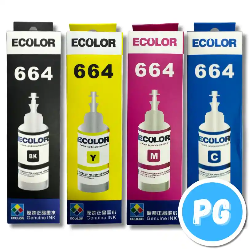 Tarro De Tinta Ecolor 664 65ml Azul. Para Impresoras Epson De Tinta 664 L110 L120 L200 L210 L300 L350 L355 L455 L555 L1300