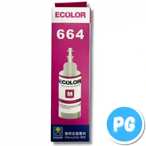 Tarro De Tinta Ecolor 664 65ml Magenta. Para Impresoras Epson De Tinta 664 L110 L120 L200 L210 L300 L350 L355 L455 L555 L1300