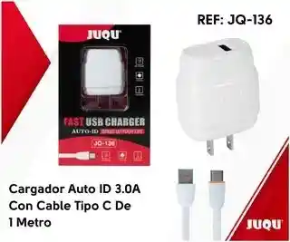 Cargador De Celular Carga Rápida Tipo C 18w Modelo Marca Juqu Original Jq Juqu 136. Quick Charge 3.0