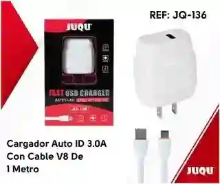 Cargador Para Celular Carga Rápida Tipo V8 18w Modelo Marca Juqu Original Jq 136. Quick Charge 3.0