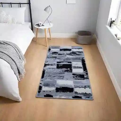 Alfombra Tapete Pie De Cama Turquia Gris 60 X 110cms