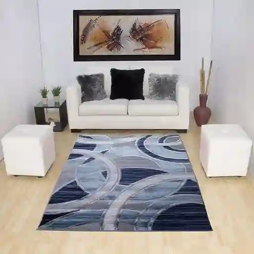 Alfombra Tapete Moderno Turquia Azul Gris 160 X 230cms