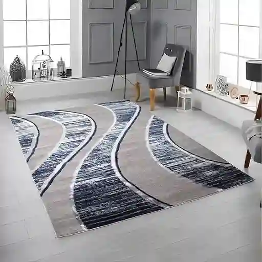 Tapete Moderno Turquia Azul Gris 140 X 200cms