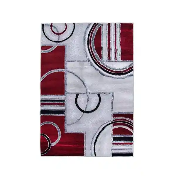Alfombra Tapete Moderno Turquia Rojo Gris 160 X 230cms