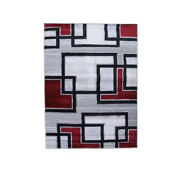 Alfombra Tapete Moderno Turquia Rojo Gris 160 X 230cms