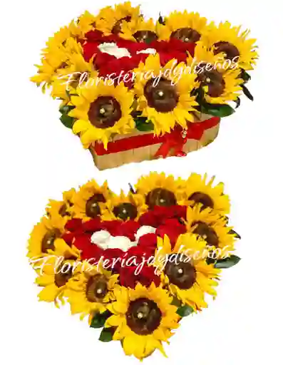 Corazon Reluciante En Girasoles