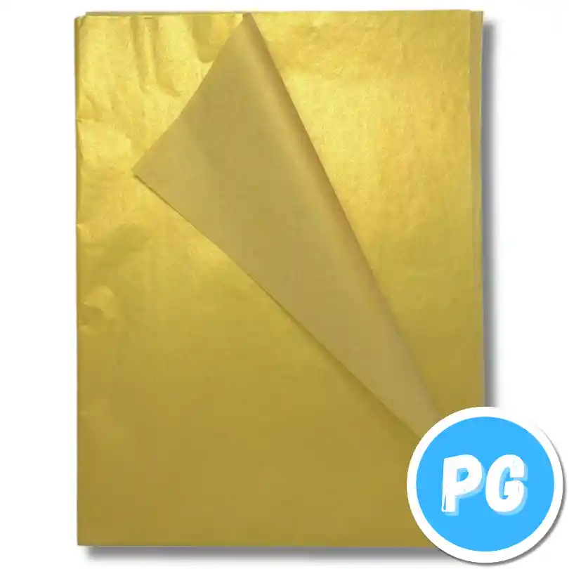 Medio Pliego De Papel Seda (50x70 Cm) Dorado Metalizado Unidad