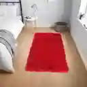 Tapete Pie De Cama Peludo Rojo 60 X 110cms