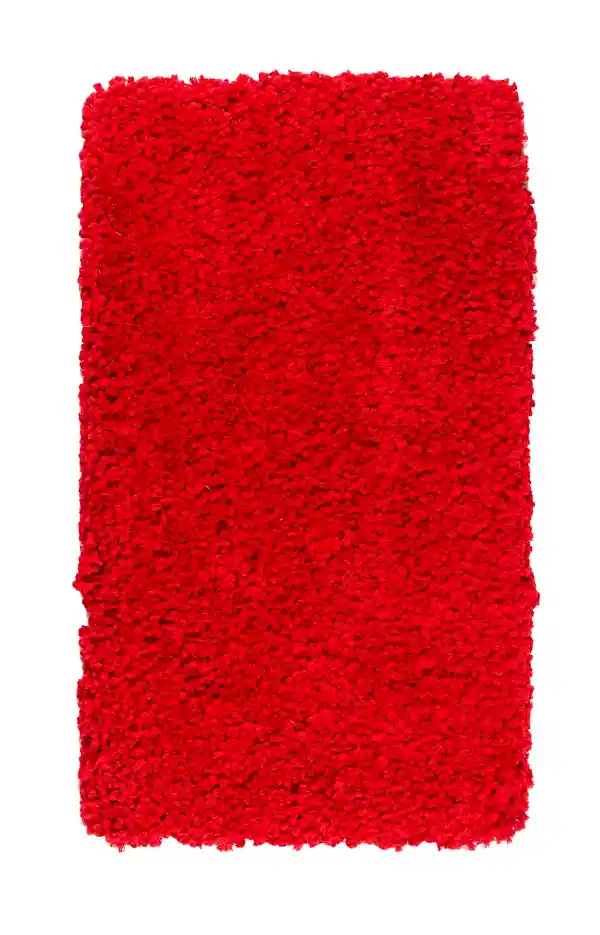 Tapete Pie De Cama Peludo Rojo 60 X 110cms