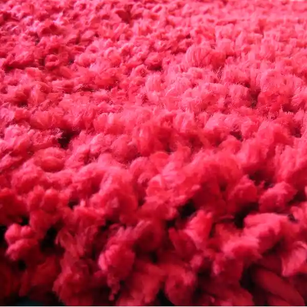 Tapete Pie De Cama Peludo Rojo 60 X 110cms