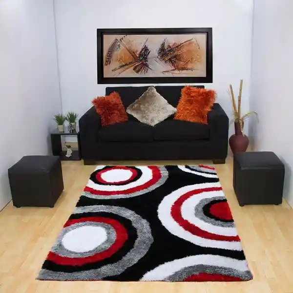 Alfombra Tapete 3d Moderno Rojo 120 X 170cms